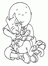 Caillou hug with cat
