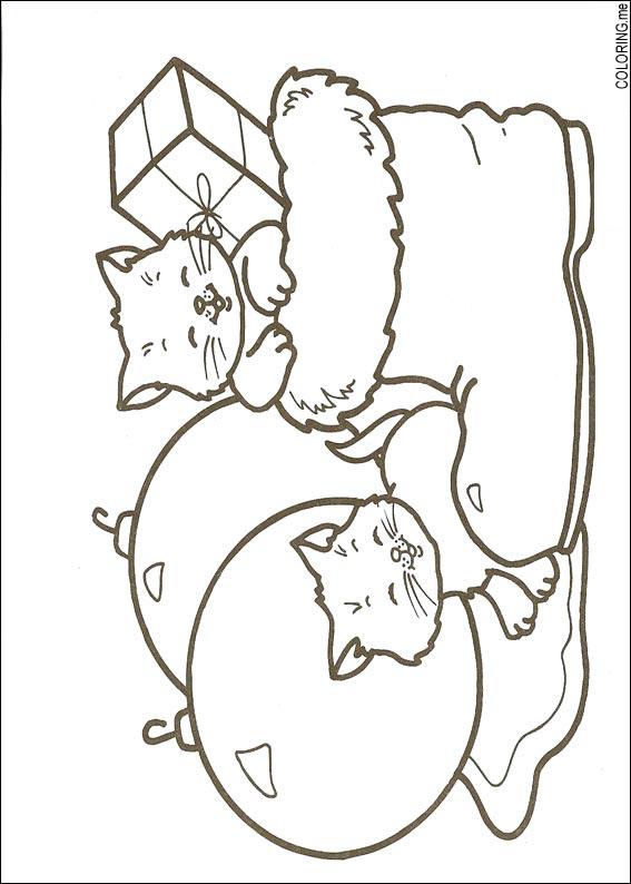 Coloring page : Christmas cats - Coloring.me