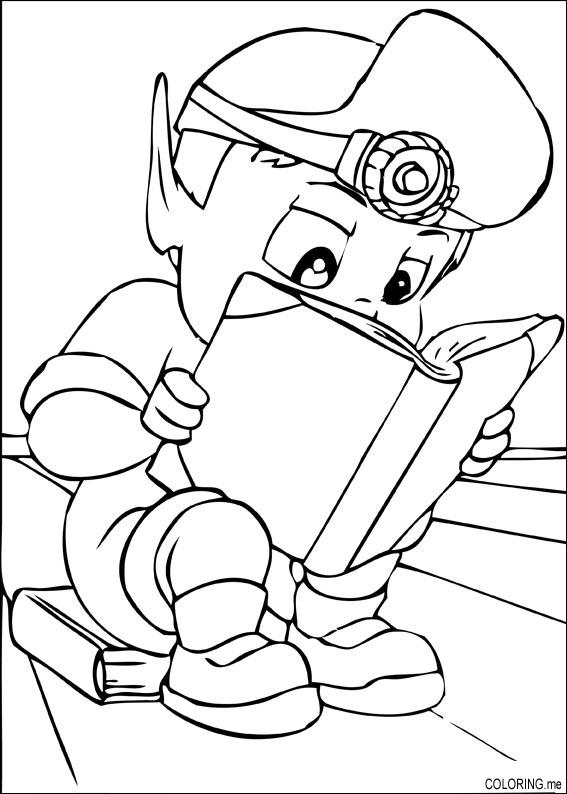 Coloring page : Adiboo reading - Coloring.me