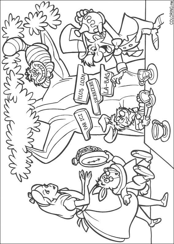 Coloring page : Alice in Wonderland directions - Coloring.me