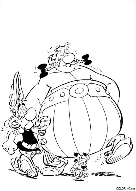 Coloring page : The Adventures of Asterix : Astérix, Obelix and Idefix