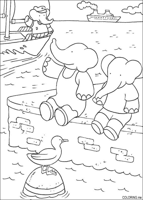 pom coloring page high quality babar