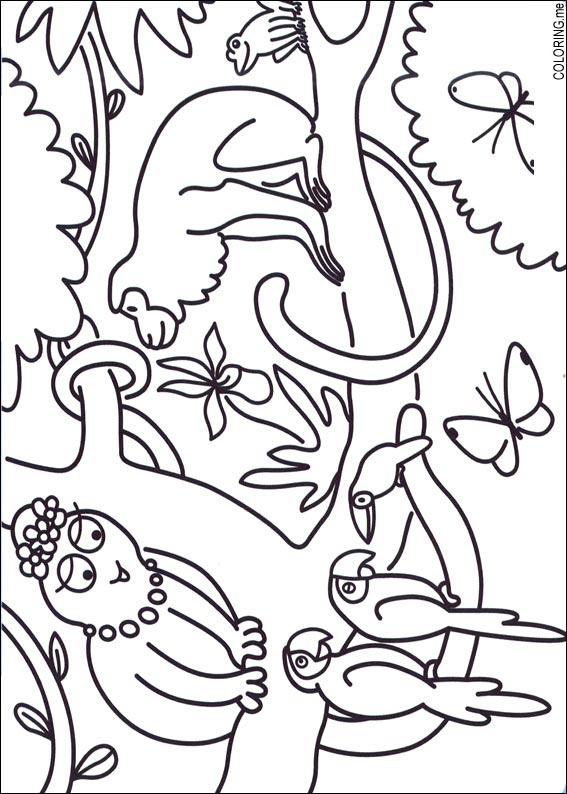 Coloring page : Barbamama in the jungle - Coloring.me