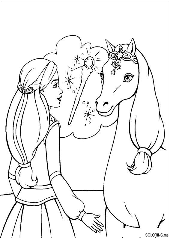 Gambar Coloring Page Barbie Magic Pegasus Horse Pages di Rebanas - Rebanas