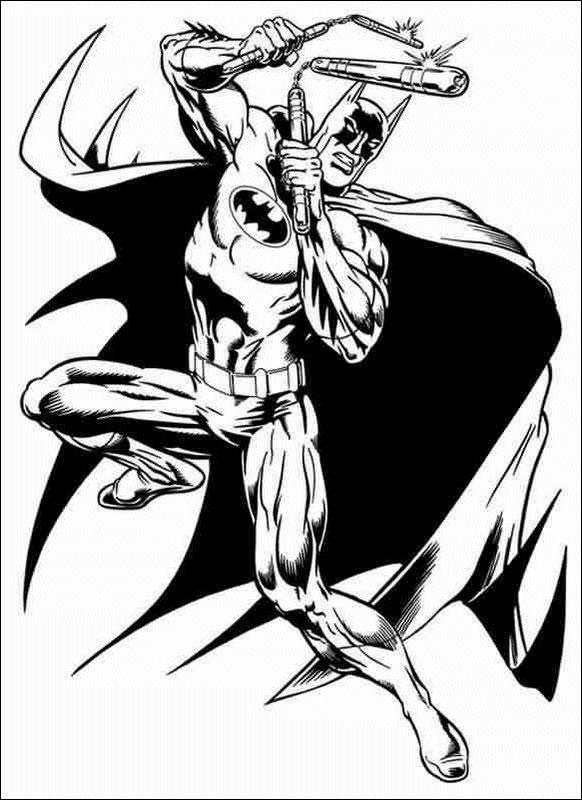 Coloring Page Batman And Nunchaku Coloring Me