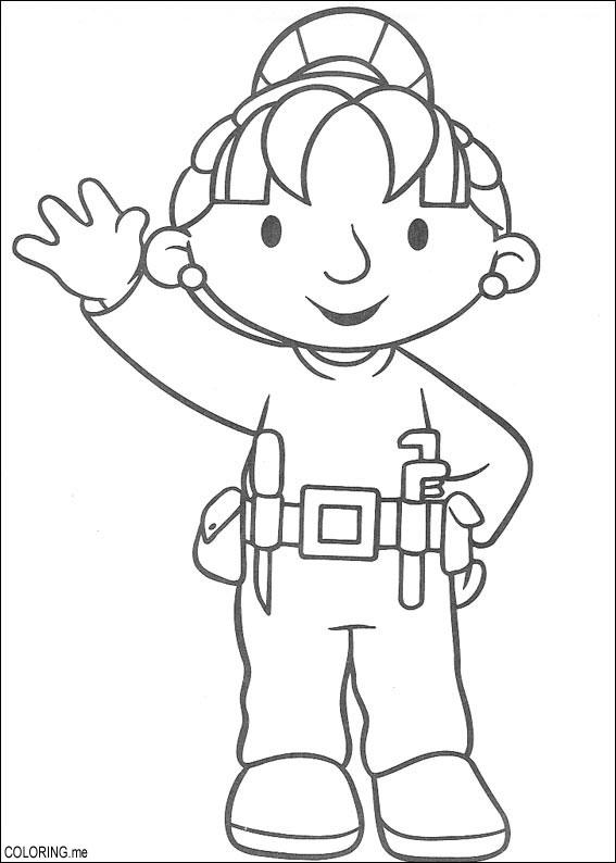 Coloring page : Bob the builder : a girl friend - Coloring.me