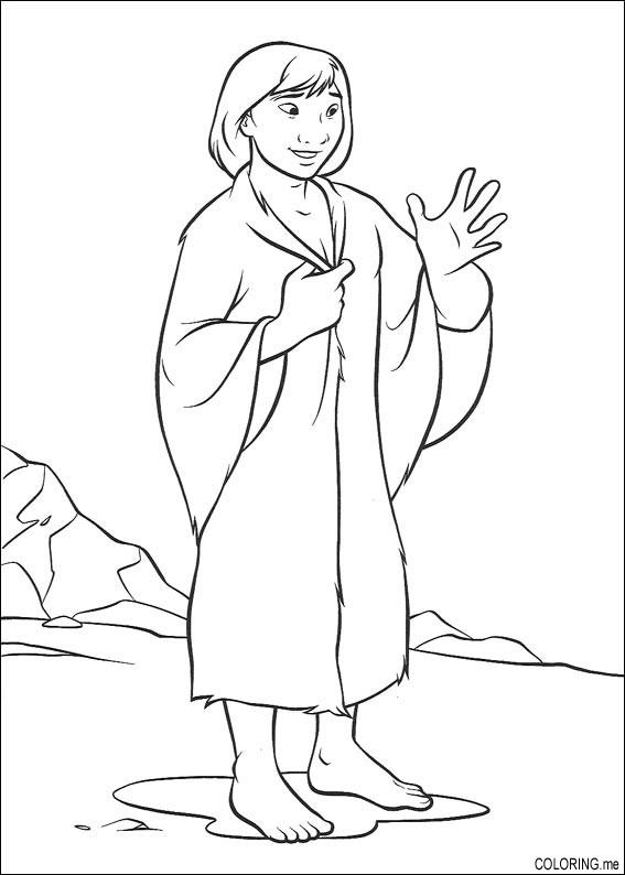 Coloring page : Brother bear human peace - Coloring.me