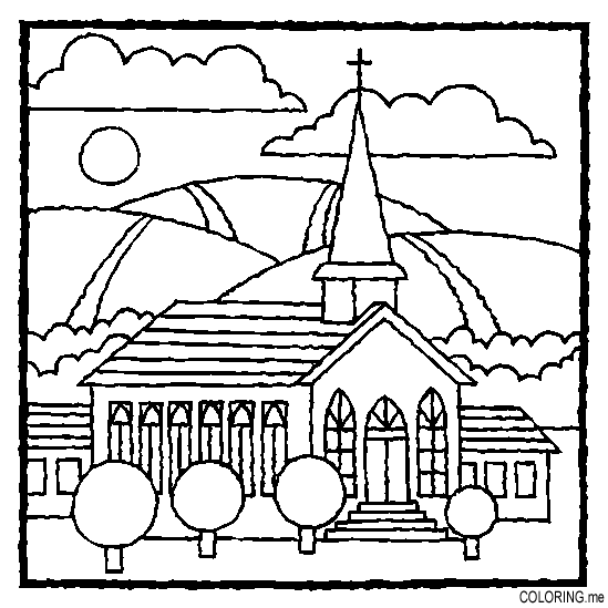 Coloring page : Church - Coloring.me