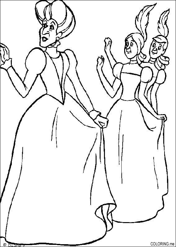 Coloring Page Cinderella Sister Coloring Me