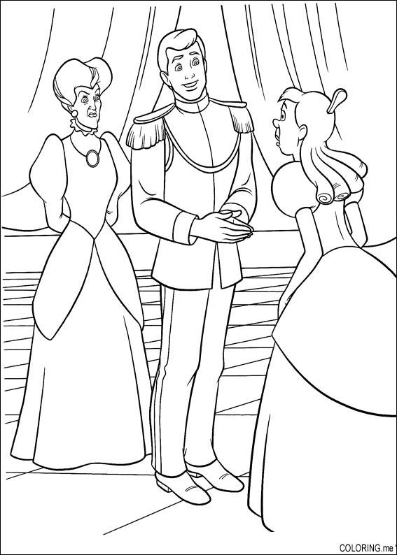 Coloring page : Cinderella prince and sister - Coloring.me