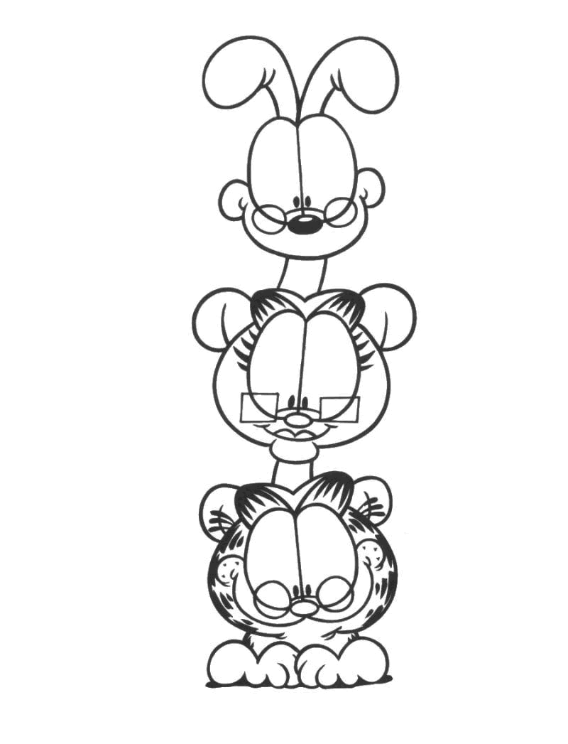 Coloring page : Garfield totem 